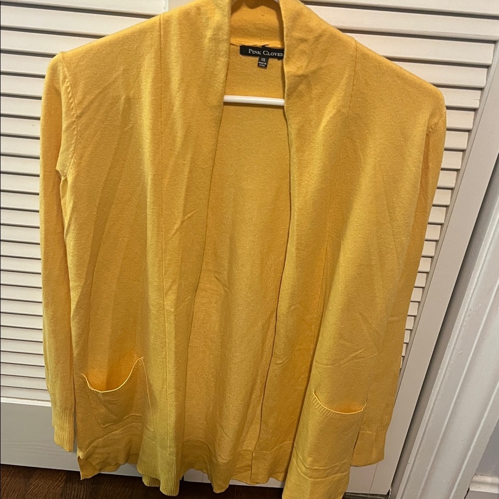 Pink Clover Soft Yellow Cardigan
